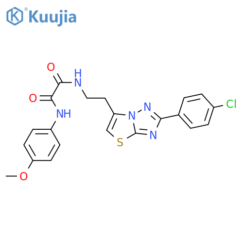 N-{2-2-(4-chlorophenyl)-1,2,4triazolo3,2-b1,3thiazol-6-ylethyl}-N'-(4-methoxyphenyl)ethanediamide structure