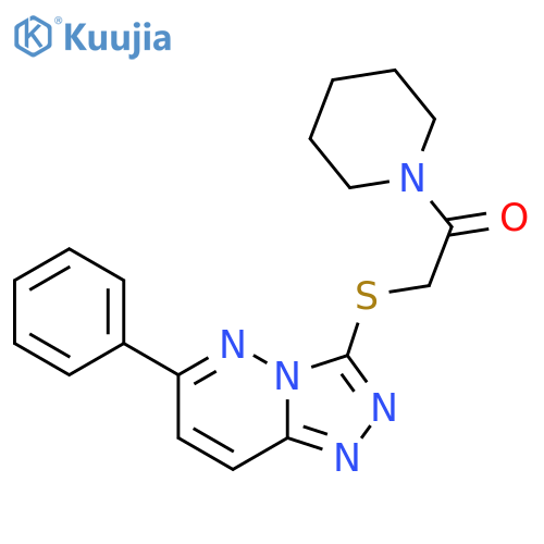 2-({6-phenyl-1,2,4triazolo4,3-bpyridazin-3-yl}sulfanyl)-1-(piperidin-1-yl)ethan-1-one structure