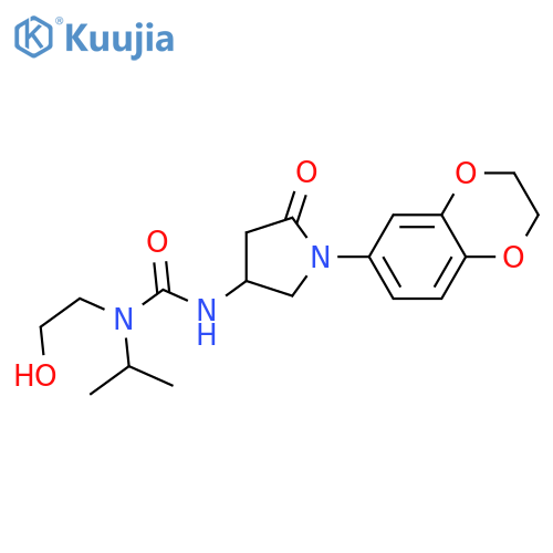 1-1-(2,3-dihydro-1,4-benzodioxin-6-yl)-5-oxopyrrolidin-3-yl-3-(2-hydroxyethyl)-3-(propan-2-yl)urea structure