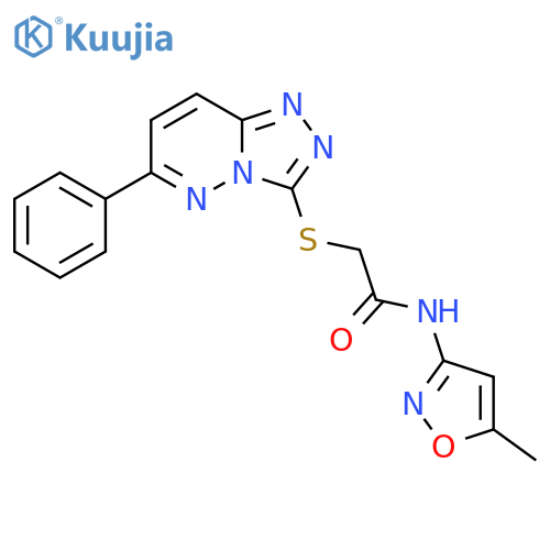 N-(5-methyl-1,2-oxazol-3-yl)-2-({6-phenyl-1,2,4triazolo4,3-bpyridazin-3-yl}sulfanyl)acetamide structure
