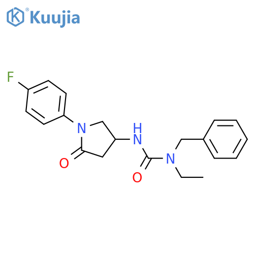 1-benzyl-1-ethyl-3-1-(4-fluorophenyl)-5-oxopyrrolidin-3-ylurea structure