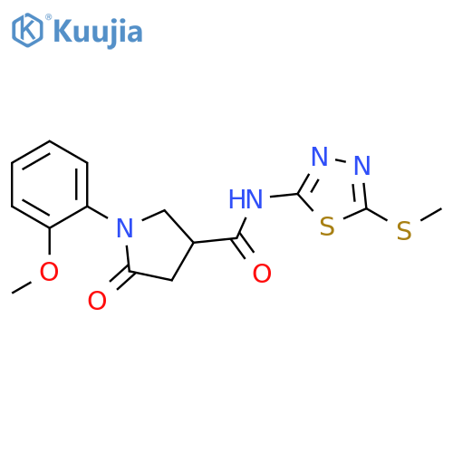 1-(2-methoxyphenyl)-N-5-(methylsulfanyl)-1,3,4-thiadiazol-2-yl-5-oxopyrrolidine-3-carboxamide structure