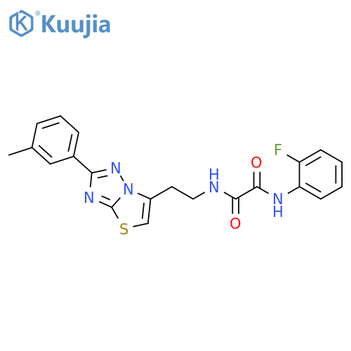 N'-(2-fluorophenyl)-N-{2-2-(3-methylphenyl)-1,2,4triazolo3,2-b1,3thiazol-6-ylethyl}ethanediamide structure