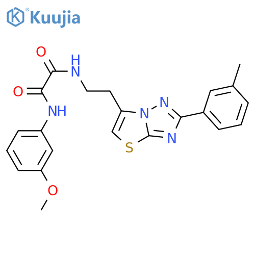 N'-(3-methoxyphenyl)-N-{2-2-(3-methylphenyl)-1,2,4triazolo3,2-b1,3thiazol-6-ylethyl}ethanediamide structure