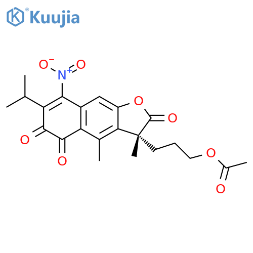 Naphtho[2,3-b]furan-2,5,6(3H)-trione, 3-[3-(acetyloxy)propyl]-3,4-dimethyl-7-(1-methylethyl)-8-nitro-, (R)- (9CI) structure