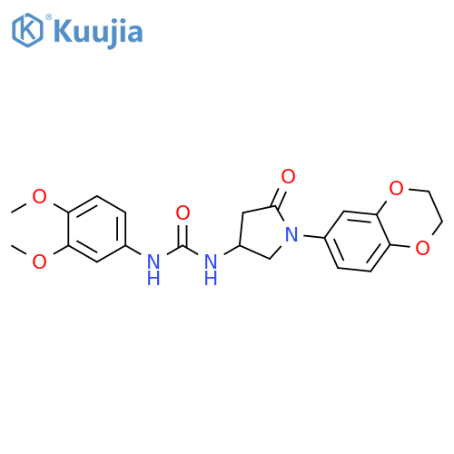 3-1-(2,3-dihydro-1,4-benzodioxin-6-yl)-5-oxopyrrolidin-3-yl-1-(3,4-dimethoxyphenyl)urea structure