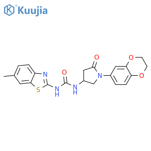 3-1-(2,3-dihydro-1,4-benzodioxin-6-yl)-5-oxopyrrolidin-3-yl-1-(6-methyl-1,3-benzothiazol-2-yl)urea structure