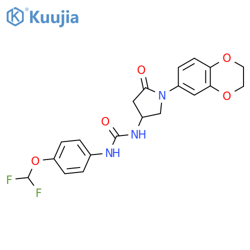 1-4-(difluoromethoxy)phenyl-3-1-(2,3-dihydro-1,4-benzodioxin-6-yl)-5-oxopyrrolidin-3-ylurea structure