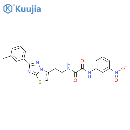 N-{2-2-(3-methylphenyl)-1,2,4triazolo3,2-b1,3thiazol-6-ylethyl}-N'-(3-nitrophenyl)ethanediamide structure