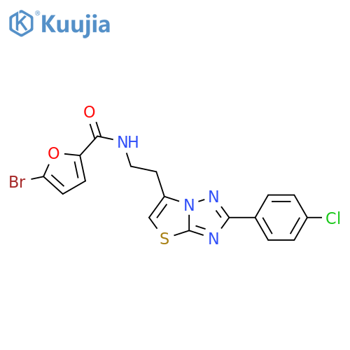 5-bromo-N-{2-2-(4-chlorophenyl)-1,2,4triazolo3,2-b1,3thiazol-6-ylethyl}furan-2-carboxamide structure