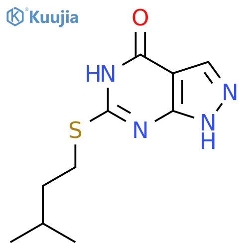 6-(3-methylbutyl)sulfanyl-1H,4H,5H-pyrazolo3,4-dpyrimidin-4-one structure