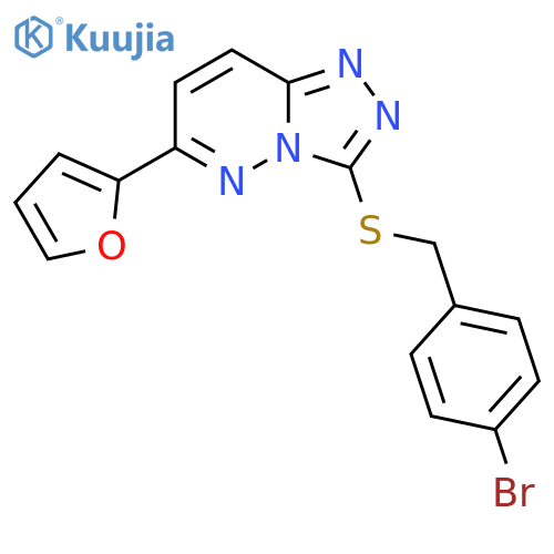 3-{(4-bromophenyl)methylsulfanyl}-6-(furan-2-yl)-1,2,4triazolo4,3-bpyridazine structure