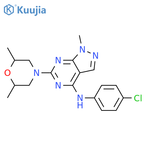 N-(4-chlorophenyl)-6-(2,6-dimethylmorpholin-4-yl)-1-methyl-1H-pyrazolo3,4-dpyrimidin-4-amine structure