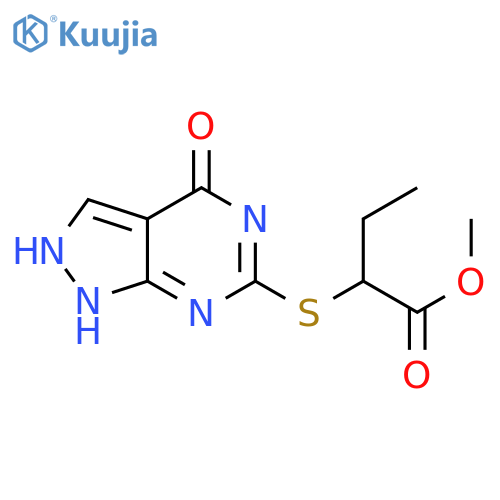 methyl 2-({4-oxo-1H,4H,5H-pyrazolo3,4-dpyrimidin-6-yl}sulfanyl)butanoate structure
