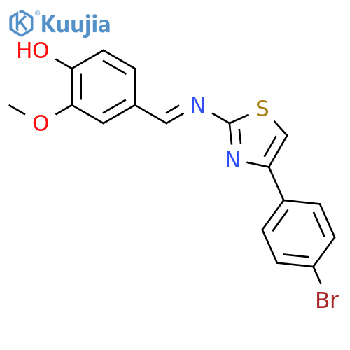 Phenol, 4-[[[4-(4-bromophenyl)-2-thiazolyl]imino]methyl]-2-methoxy- structure