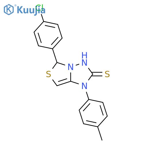 1H,5H-Thiazolo[3,4-b][1,2,4]triazole-2(3H)-thione, 5-(4-chlorophenyl)-1-(4-methylphenyl)- structure