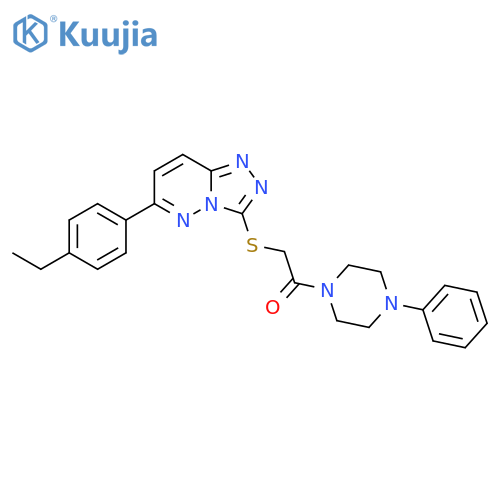 2-{6-(4-ethylphenyl)-1,2,4triazolo4,3-bpyridazin-3-ylsulfanyl}-1-(4-phenylpiperazin-1-yl)ethan-1-one structure