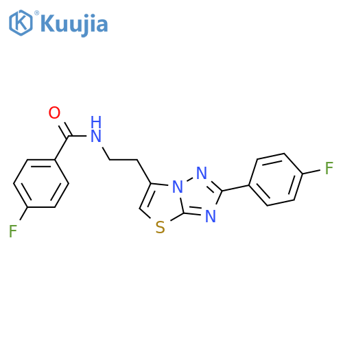 4-fluoro-N-{2-2-(4-fluorophenyl)-1,2,4triazolo3,2-b1,3thiazol-6-ylethyl}benzamide structure