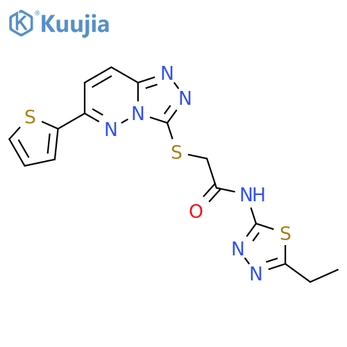 N-(5-ethyl-1,3,4-thiadiazol-2-yl)-2-{6-(thiophen-2-yl)-1,2,4triazolo4,3-bpyridazin-3-ylsulfanyl}acetamide structure