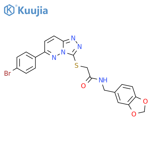 N-(2H-1,3-benzodioxol-5-yl)methyl-2-{6-(4-bromophenyl)-1,2,4triazolo4,3-bpyridazin-3-ylsulfanyl}acetamide structure