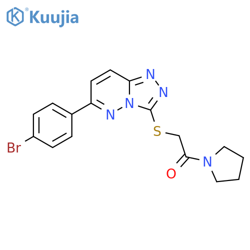 2-{6-(4-bromophenyl)-1,2,4triazolo4,3-bpyridazin-3-ylsulfanyl}-1-(pyrrolidin-1-yl)ethan-1-one structure