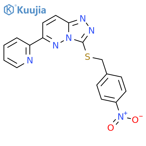 2-(3-{(4-nitrophenyl)methylsulfanyl}-1,2,4triazolo4,3-bpyridazin-6-yl)pyridine structure