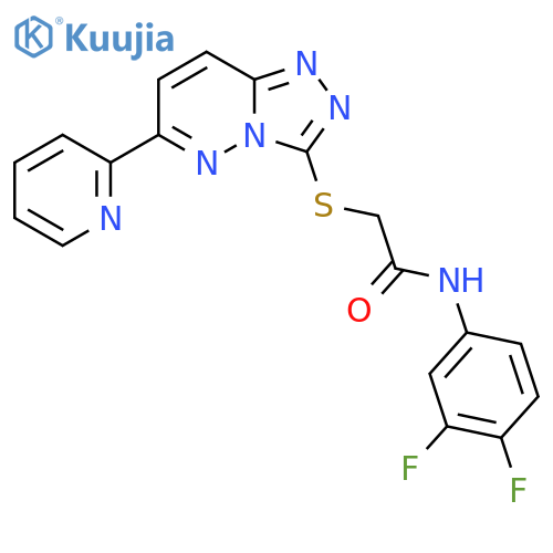N-(3,4-difluorophenyl)-2-{6-(pyridin-2-yl)-1,2,4triazolo4,3-bpyridazin-3-ylsulfanyl}acetamide structure