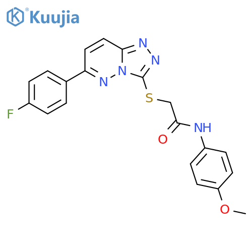 2-{6-(4-fluorophenyl)-1,2,4triazolo4,3-bpyridazin-3-ylsulfanyl}-N-(4-methoxyphenyl)acetamide structure