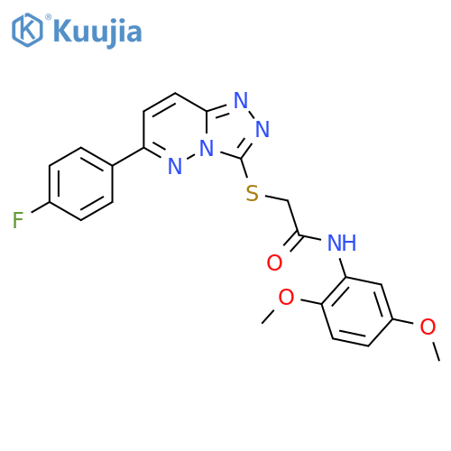 N-(2,5-dimethoxyphenyl)-2-{6-(4-fluorophenyl)-1,2,4triazolo4,3-bpyridazin-3-ylsulfanyl}acetamide structure
