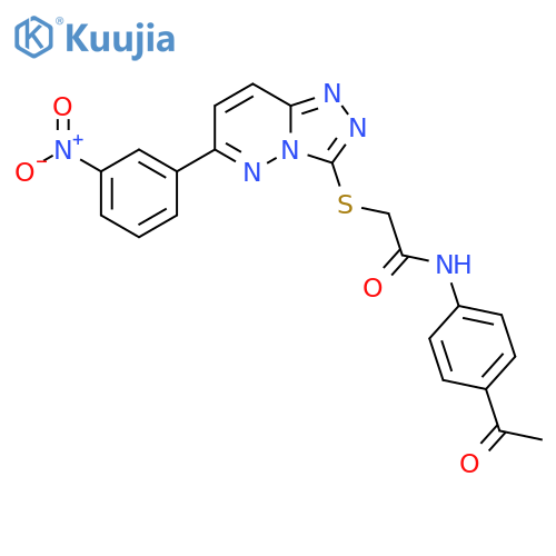 N-(4-acetylphenyl)-2-{6-(3-nitrophenyl)-1,2,4triazolo4,3-bpyridazin-3-ylsulfanyl}acetamide structure