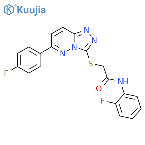 N-(2-fluorophenyl)-2-{6-(4-fluorophenyl)-1,2,4triazolo4,3-bpyridazin-3-ylsulfanyl}acetamide structure