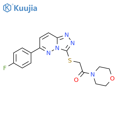 2-{6-(4-fluorophenyl)-1,2,4triazolo4,3-bpyridazin-3-ylsulfanyl}-1-(morpholin-4-yl)ethan-1-one structure