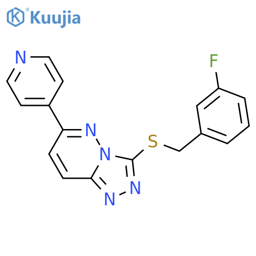 4-(3-{(3-fluorophenyl)methylsulfanyl}-1,2,4triazolo4,3-bpyridazin-6-yl)pyridine structure