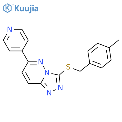 4-(3-{(4-methylphenyl)methylsulfanyl}-1,2,4triazolo4,3-bpyridazin-6-yl)pyridine structure