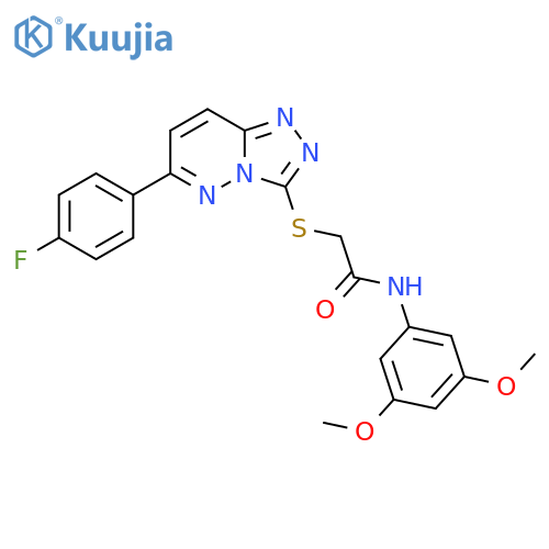 N-(3,5-dimethoxyphenyl)-2-{6-(4-fluorophenyl)-1,2,4triazolo4,3-bpyridazin-3-ylsulfanyl}acetamide structure