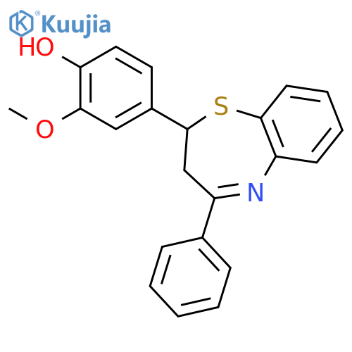 Phenol, 4-(2,3-dihydro-4-phenyl-1,5-benzothiazepin-2-yl)-2-methoxy- structure
