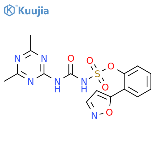 Sulfamic acid, [[(4,6-dimethyl-1,3,5-triazin-2-yl)amino]carbonyl]-, 2-(5-isoxazolyl)phenyl ester (9CI) structure