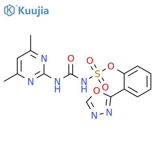Sulfamic acid, [[(4,6-dimethyl-2-pyrimidinyl)amino]carbonyl]-,2-(1,3,4-oxadiazol-2-yl)phenyl ester structure