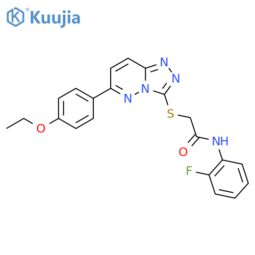 2-{6-(4-ethoxyphenyl)-1,2,4triazolo4,3-bpyridazin-3-ylsulfanyl}-N-(2-fluorophenyl)acetamide structure