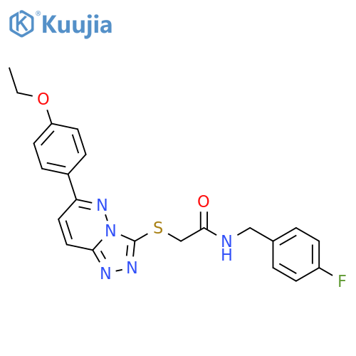 2-{6-(4-ethoxyphenyl)-1,2,4triazolo4,3-bpyridazin-3-ylsulfanyl}-N-(4-fluorophenyl)methylacetamide structure