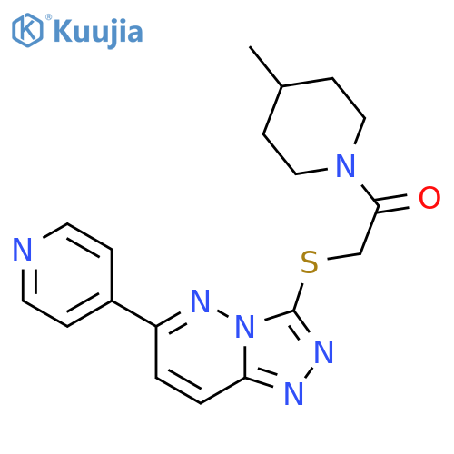 1-(4-methylpiperidin-1-yl)-2-{6-(pyridin-4-yl)-1,2,4triazolo4,3-bpyridazin-3-ylsulfanyl}ethan-1-one structure