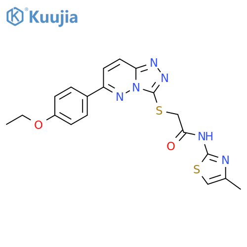 2-{6-(4-ethoxyphenyl)-1,2,4triazolo4,3-bpyridazin-3-ylsulfanyl}-N-(4-methyl-1,3-thiazol-2-yl)acetamide structure