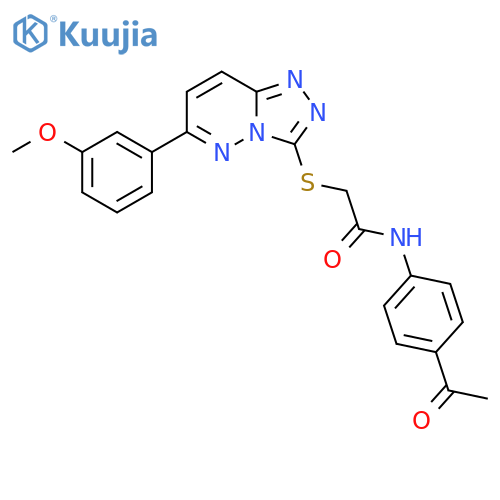 N-(4-acetylphenyl)-2-{6-(3-methoxyphenyl)-1,2,4triazolo4,3-bpyridazin-3-ylsulfanyl}acetamide structure