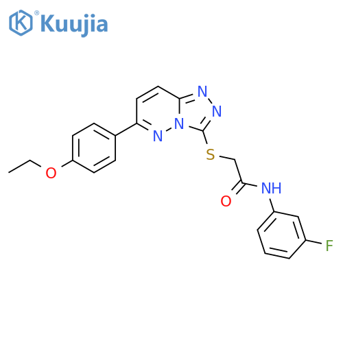 2-{6-(4-ethoxyphenyl)-1,2,4triazolo4,3-bpyridazin-3-ylsulfanyl}-N-(3-fluorophenyl)acetamide structure