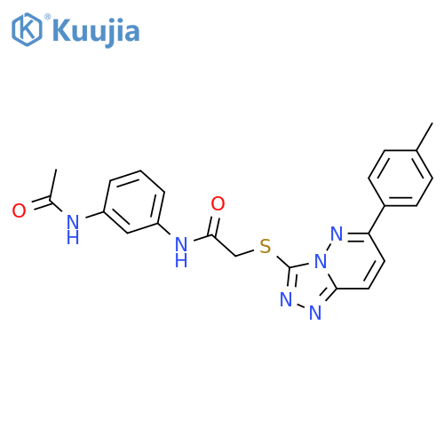 N-(3-acetamidophenyl)-2-{6-(4-methylphenyl)-1,2,4triazolo4,3-bpyridazin-3-ylsulfanyl}acetamide structure
