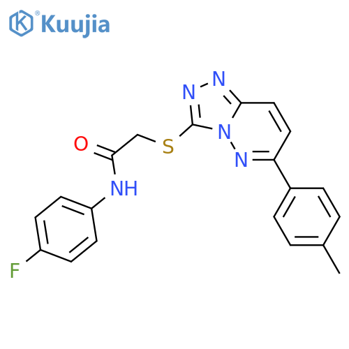 N-(4-fluorophenyl)-2-{6-(4-methylphenyl)-1,2,4triazolo4,3-bpyridazin-3-ylsulfanyl}acetamide structure