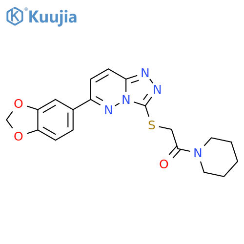 2-{6-(2H-1,3-benzodioxol-5-yl)-1,2,4triazolo4,3-bpyridazin-3-ylsulfanyl}-1-(piperidin-1-yl)ethan-1-one structure