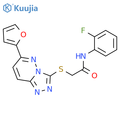 N-(2-fluorophenyl)-2-{6-(furan-2-yl)-1,2,4triazolo4,3-bpyridazin-3-ylsulfanyl}acetamide structure