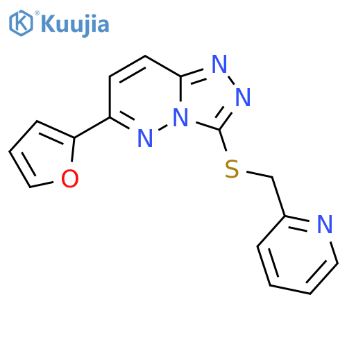 2-({6-(furan-2-yl)-1,2,4triazolo4,3-bpyridazin-3-ylsulfanyl}methyl)pyridine structure