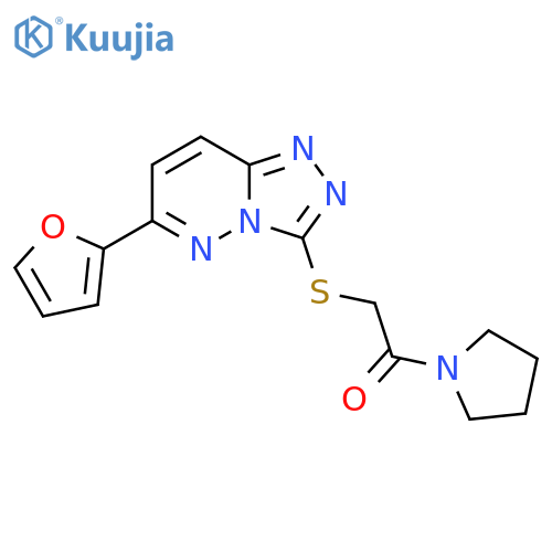 2-{6-(furan-2-yl)-1,2,4triazolo4,3-bpyridazin-3-ylsulfanyl}-1-(pyrrolidin-1-yl)ethan-1-one structure